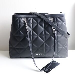 NINE WEST Black Tirrana Tote Bag . NWT .